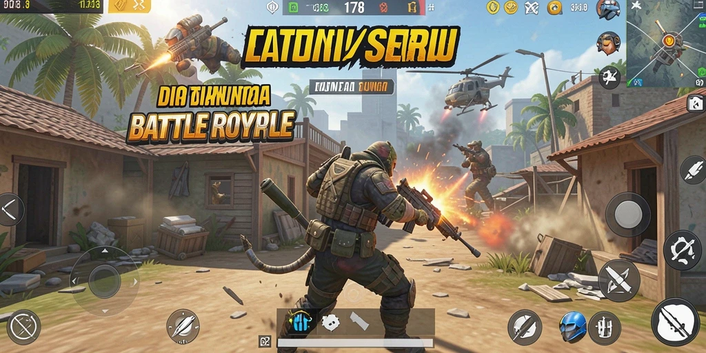 Tampilan seru gameplay ELANG178 di medan perang Battle Royale.