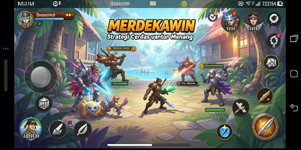 Tampilan menarik dari gameplay strategi MERDEKAWIN.